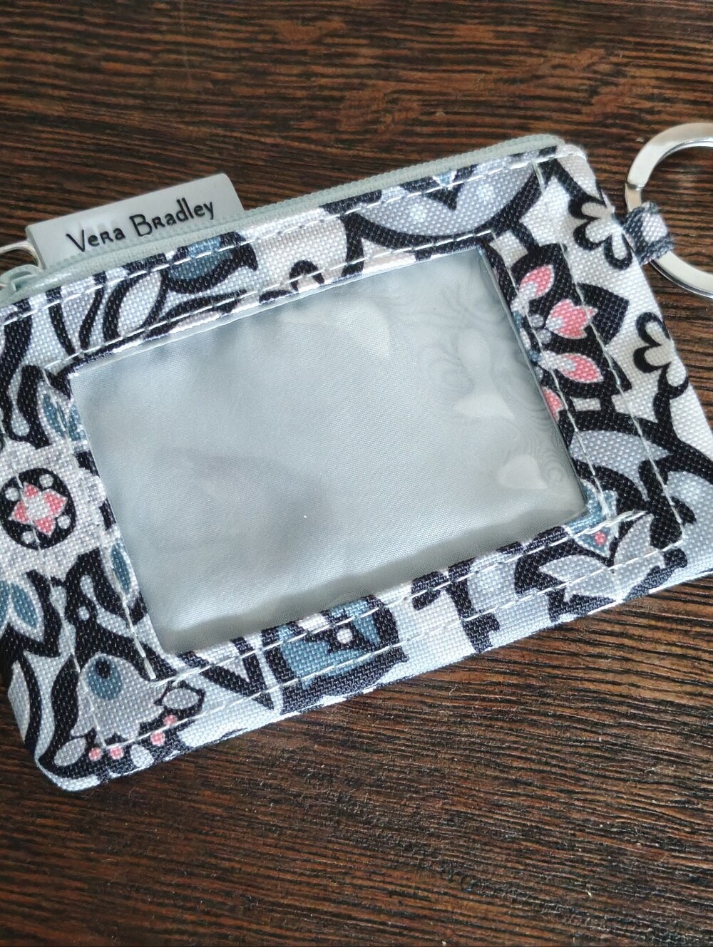 Vera Bradley Lisbon Medallion Zip ID Case Card Holder Wallet Key Ring